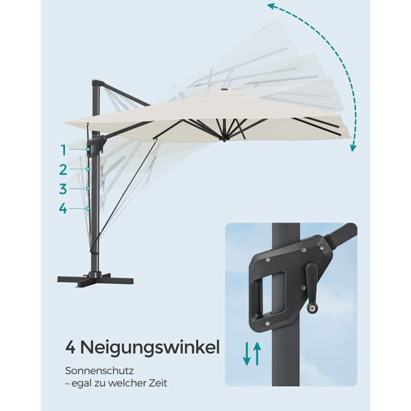 Smėlio spalvos lauko skėtis, reguliuojamo kampo