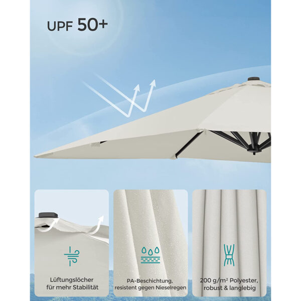 Smėlio spalvos lauko skėtis, reguliuojamo kampo