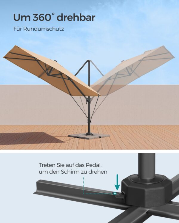 Skėtis su rankenėle ir kryžminiu pagrindu | Ruda
