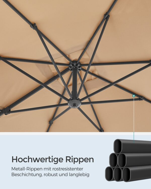 Skėtis su rankenėle ir kryžminiu pagrindu | Ruda