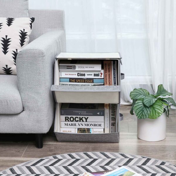 2 laikymo dėžės su atlenkiamais dangčiais