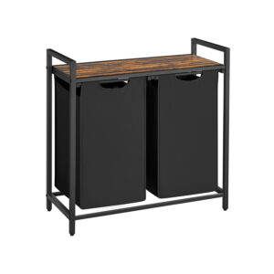 Skalbinių krepšys su 2 skyriais | Metalinis rėmas | Juoda lentyna