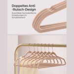 50 aksominių drabužių pakabų rinkinys šviesiai žalios spalvos