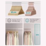 50 aksominių drabužių pakabų rinkinys šviesiai žalios spalvos