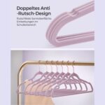 50 aksominių pakabų rinkinys, švelniai violetinės spalvos