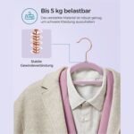 50 aksominių pakabų rinkinys, švelniai violetinės spalvos