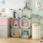 6 skyrių surenkama lentyna | 93 x 31 x 93 cm | Balta