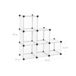 6 skyrių surenkama lentyna | 93 x 31 x 93 cm | Balta