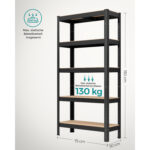 Lentyna su juodu plieniniu rėmu | 75 x 30 x 150 | 650 kg