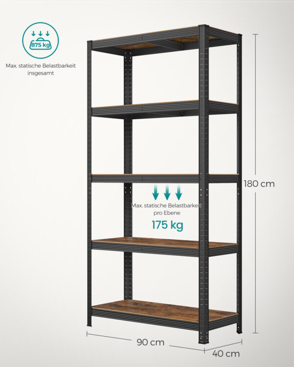 2 stovinčių lentynų komplektas | 90 x 40 x 180 | 875 kg