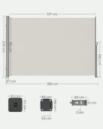 Ištraukiamas šoninis tentas 200 x 350 cm