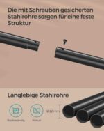 Dviguba drabužių kabykla ant ratukų su lentyna 100 kg