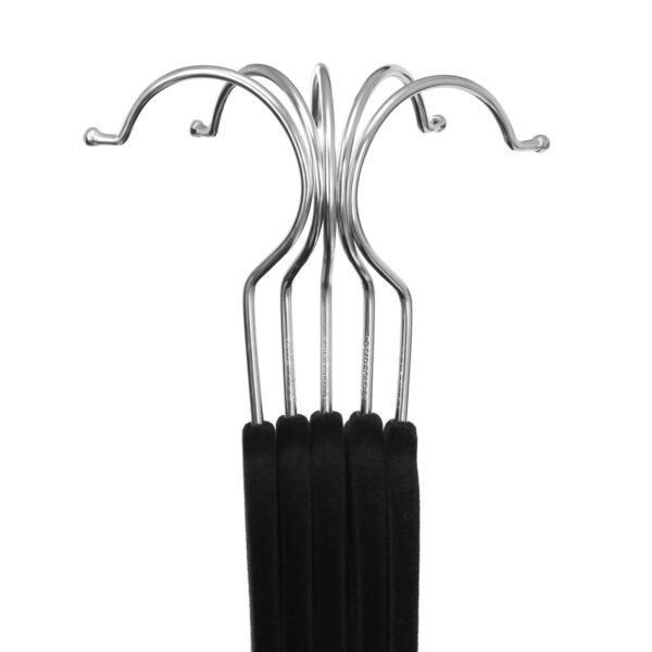 Aksominės kelnių pakabos 12 vienetų Juodos spalvos