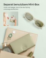 Juvelyrinių dirbinių dėžutė 3 lygių PU dangtelis, lauro žalia