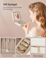 Kompaktiška papuošalų dėžutė | Su veidrodėliu | Balta