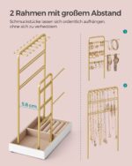 Juvelyrinių dirbinių stendas metalinis rėmelis dovanų idėja aukso spalvos