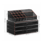 Makiažo organizatorius su 3 stalčiais Juoda