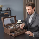 Laikrodžių dėžutė su stalčiumi