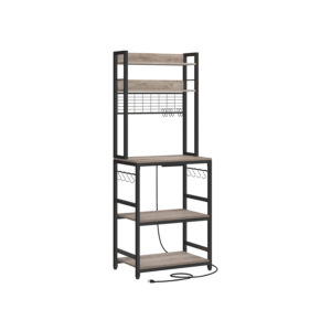 Stovinti lentyna su kištukiniais lizdais 14 kabliukų pilkai juoda