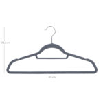 Aksominė paltų pakaba 20 vienetų Šviesiai pilka