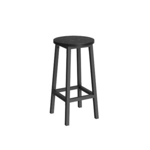 Apskritos pusbario kėdės 65 cm | 2 vnt. kompl. | Juoda