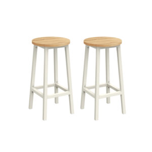 Apskritos pusbario kėdės 65 cm | 2 vnt. kompl. | Balta