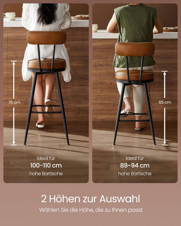 EKHO kolekcijos pusbario kėdės 57 cm | 2 vnt. | Karamelinė ruda