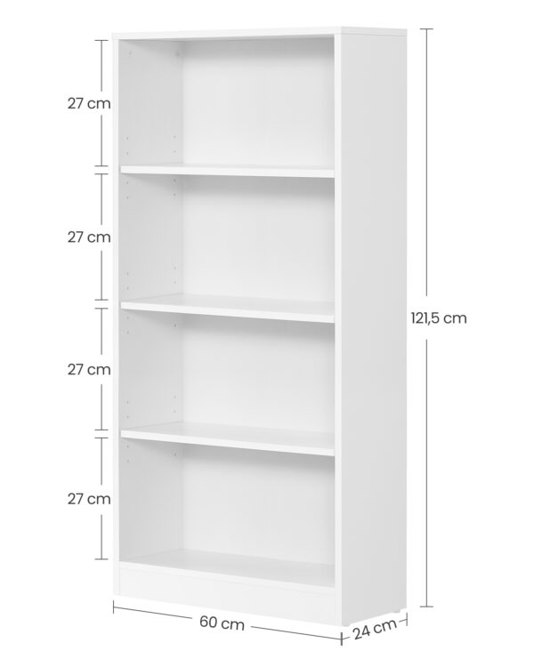 Lentyna su 3 skyriais | 60 x 24 x 121,5 cm | Balta