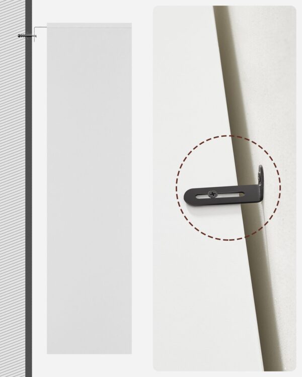 Lentyna su 3 skyriais | 60 x 24 x 121,5 cm | Balta