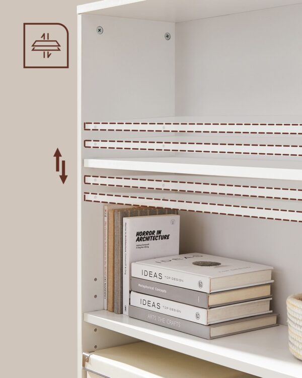 Lentyna su 3 skyriais | 80 x 24 x 121,5 cm | Balta