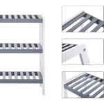 3 lygių bambuko batų lentyna