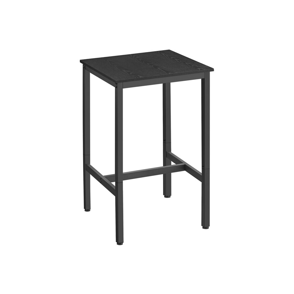 LBT025B56-1 Kvadratinis baro stalas | Industrinis stalas | 60 x 60 cm | Juoda