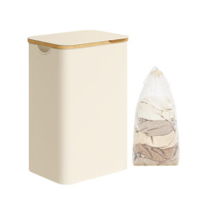 90 litrų skalbinių krepšys su išimamu skalbinių krepšiu | Balta