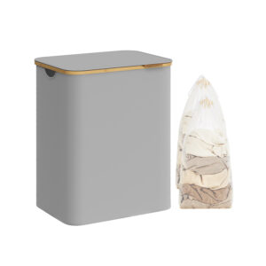 Skalbinių krepšys su dangčiu | 2 skyriai | 130 L | Pilka