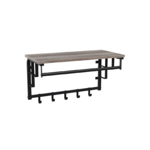 Sieninė drabužių kabykla prieškambariui su lentyna