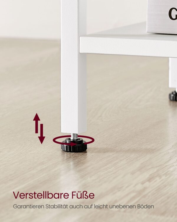 Naktinė spintelė su stalčiumi ir lentyna | Balta