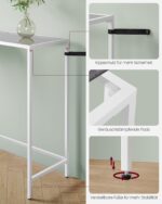 Minimalistinis konsolinis staliukas | Grūdintas stiklas | Baltas rėmas | 35 x 100 cm
