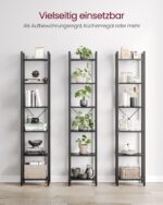 Siaura pramoninio stiliaus lentyna | 40 x 30 x 187,5 cm | Juoda