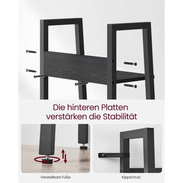 Siaura industrinio stiliaus lentyna | 40 x 30 x 170 cm | Juoda