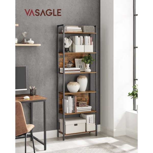 Pramoninio stiliaus knygų lentyna | 9 skyriai | 60 x 30 x 186 cm | Ruda