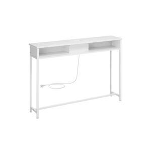 Konsolinis staliukas su USB ir el. lizdais | 25 x 120 cm | Balta