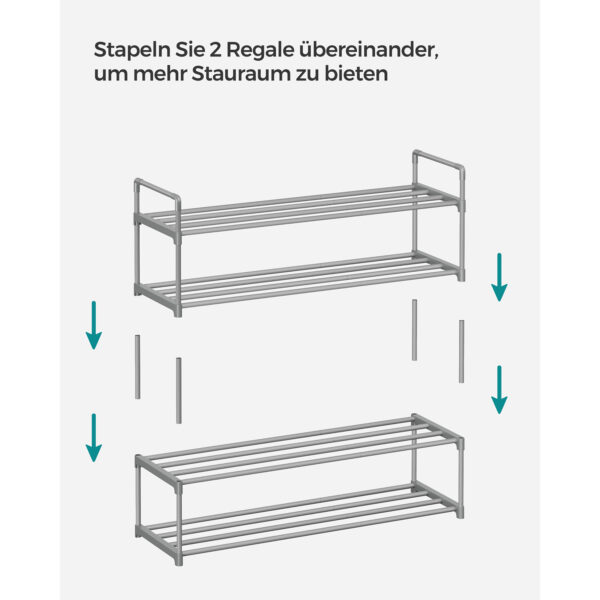 2 lygių batų lentyna
