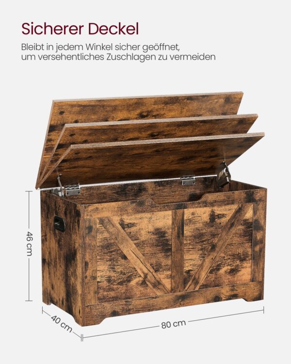 Suoliukas su daiktadėže | Sentintas “rustic” stilius | Ruda