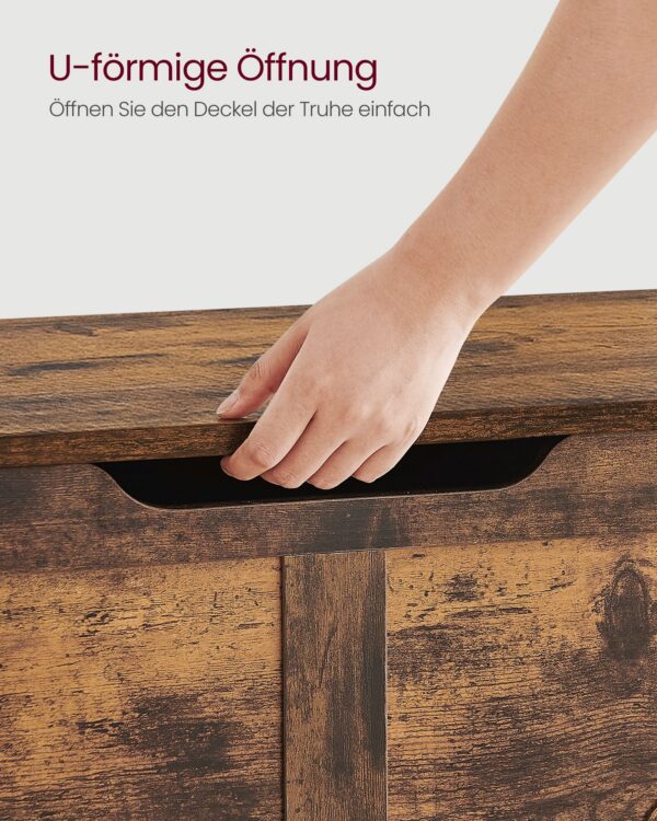 Suoliukas su daiktadėže | Sentintas “rustic” stilius | Ruda