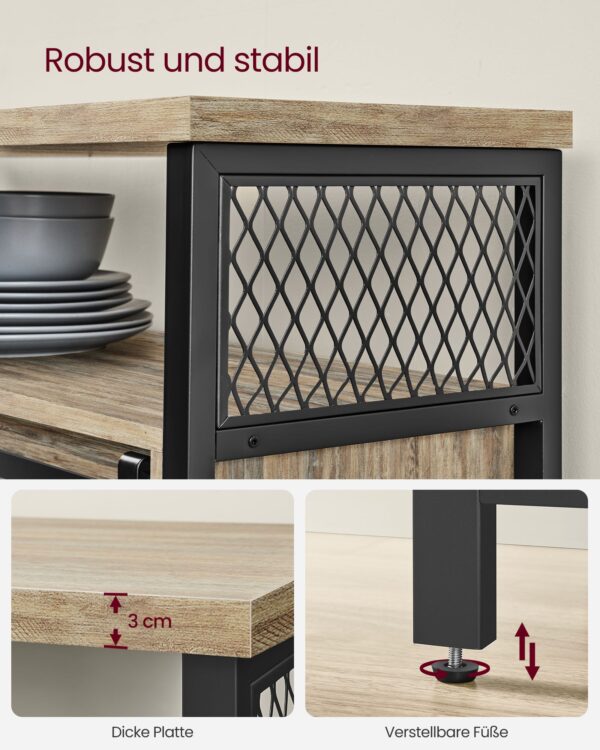 Sendinta komoda | 2 stumdos durelės | 80 x 33 x 100 cm | Rusva