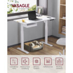 Modernus elektrinis stovimas stalas | 60 x 120 cm | 80 kg | Balta