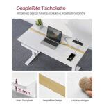 Modernus elektrinis stovimas stalas | 60 x 120 cm | 80 kg | Balta