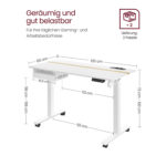 Modernus elektrinis stovimas stalas | 60 x 120 cm | 80 kg | Balta