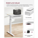 Modernus elektrinis stovimas stalas | 60 x 120 cm | 80 kg | Balta