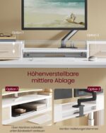 Reguliuojamo aukščio elektrinis stalas | 60 x 120 x (72-120) cm | Balta